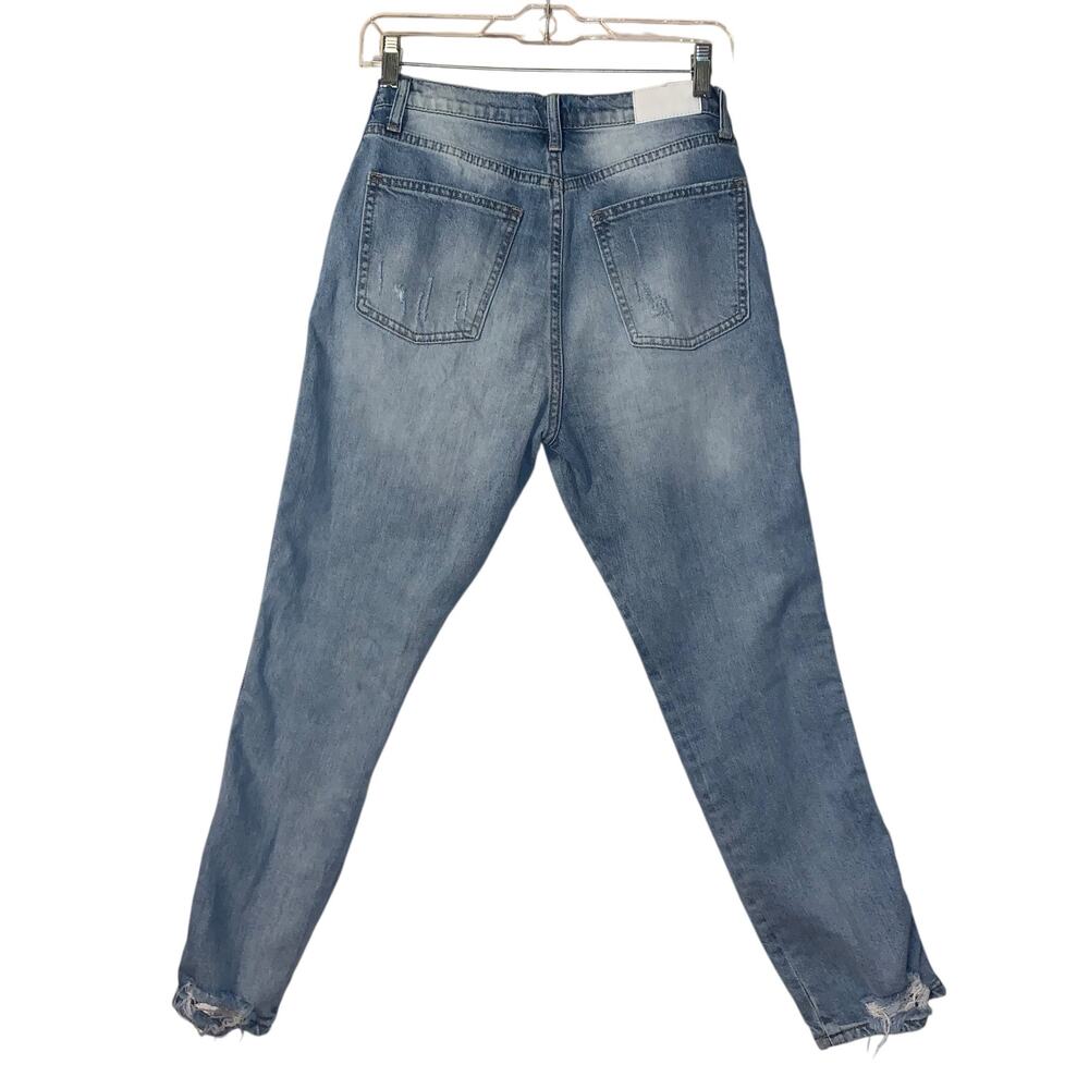 Pistola Nico Light Wash Distressed Side stripe Mom Jeans sz 28 - Picture 9 of 9